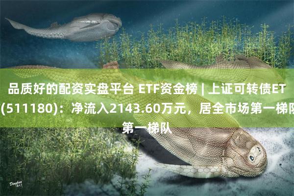 品质好的配资实盘平台 ETF资金榜 | 上证可转债ETF(511180)：净流入2143.60万元，居全市场第一梯队