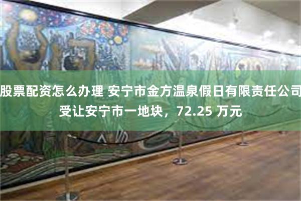 股票配资怎么办理 安宁市金方温泉假日有限责任公司受让安宁市一地块，72.25 万元